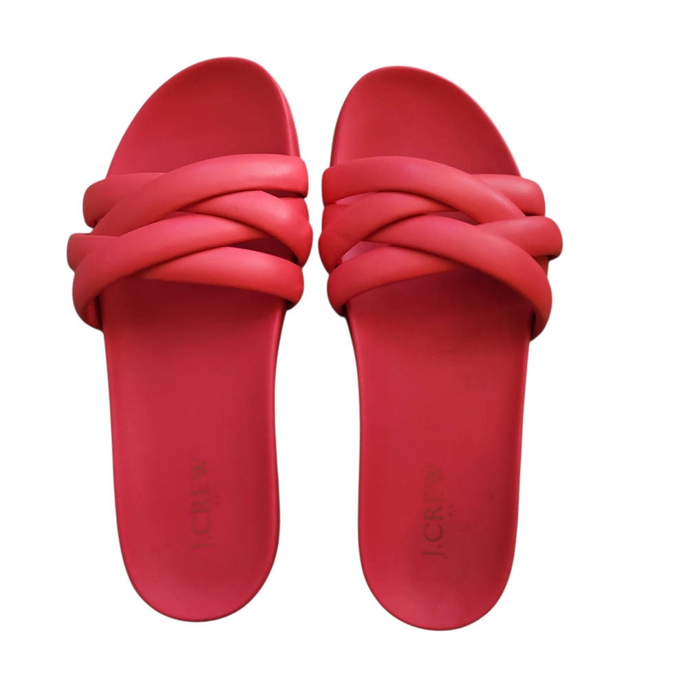 J. Crew Red Sandals Slip-On Perforated Design